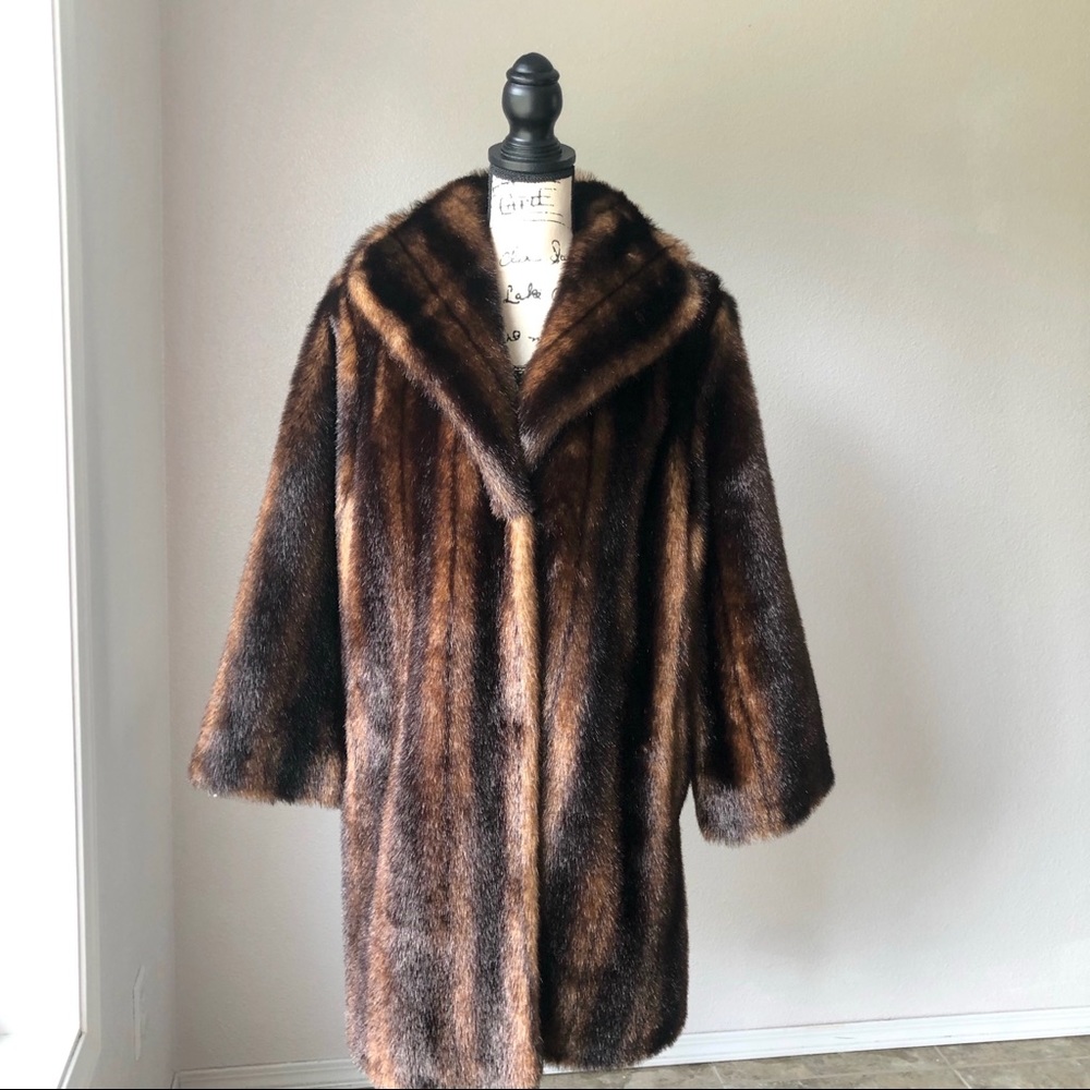 Terry Lewis Faux Fur Luxurious Brown Coat Winter